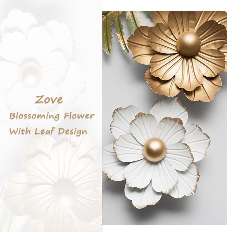 Zove Floral Metal Iron Wall Art (Multicolour, 43 X25 Inch)